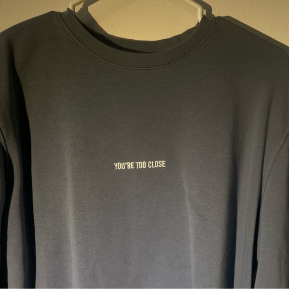 H&M youre too close grey/blue crewneck long sleeve sweater - Picture 5 of 5